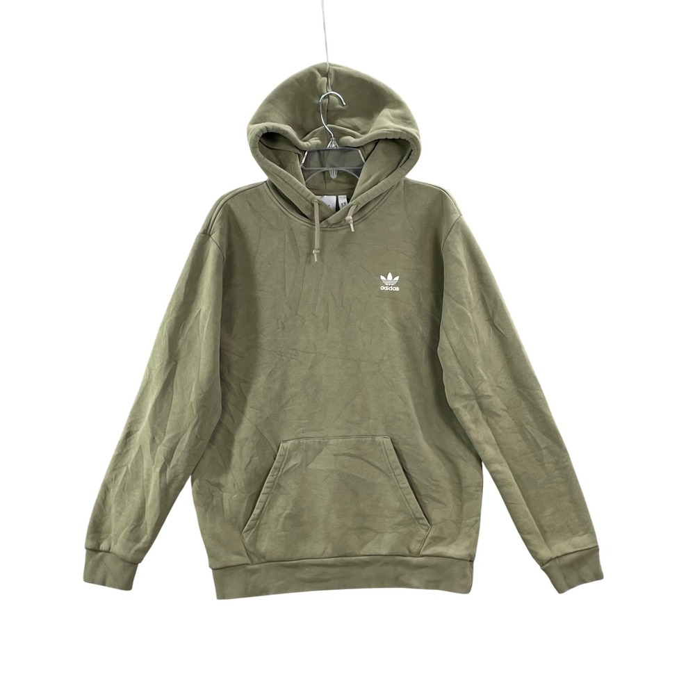 Adidas Hoodie Mens Medium Green‎ Primegreen Trefoil Fleece Pullover Sweatshirt
